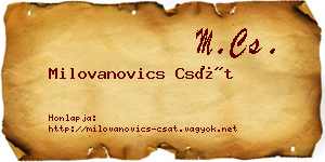 Milovanovics Csát névjegykártya